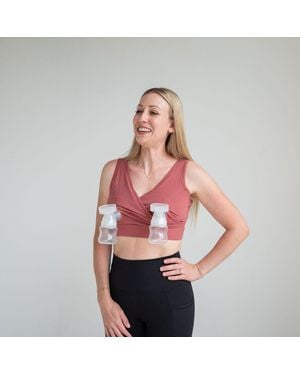 LOVE AND FIT Everyday Luxe 3.0 Nursing & Hands-Free Pumping Bra - Red