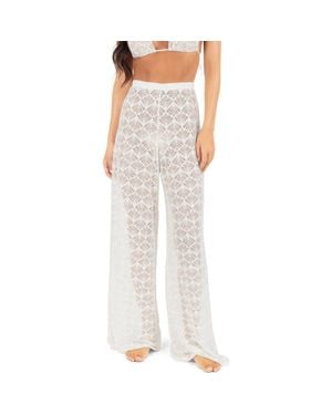 Hurley Open Stitch Wide Leg Cover-Up Pants - Multicolor