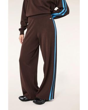 P.E Nation Retreat Stripe Wide Leg Track Pants - Black
