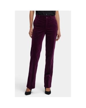 NYDJ Straight Leg Velveteen Trouser Pants - Purple