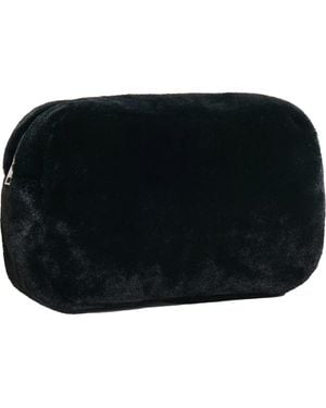 Apparis Jumbo Noor Faux Fur Pouch - Black