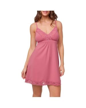 Montelle Intimates Lace Bust Support Chemise - Pink