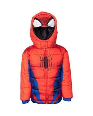 Marvel Spider- Hooded Zip-Up Puffer Jacket - Red
