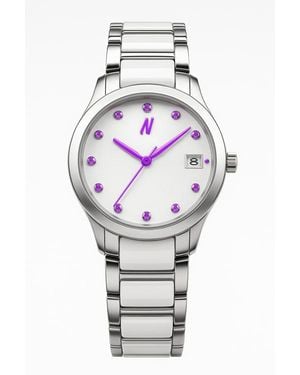 NCMPRBL Petite Link Reign Ceramic Bracelet Watch, 34Mm - Metallic