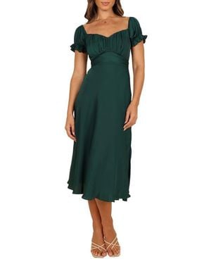 Petal & Pup Mickenna Frill Tie Back Midi Dress - Green