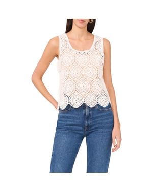 1.STATE Scallop Crochet Tank - Blue