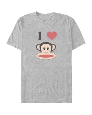 Paul Frank Distressed I Heart Julius Graphic T-Shirt - Gray