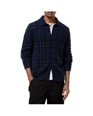 Burberry Check Cashmere Cardigan - Blue