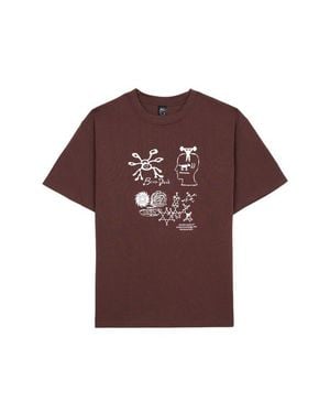 Brain Dead Ancient Knowledge Cotton Graphic T-Shirt - Red