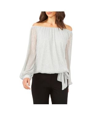 Chaus Metallic Off The Shoulder Blouse - White