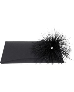 Nina Zosia-Z Feather Trim Clutch - Black