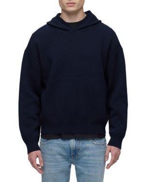 Hudson Jeans Cotton & Cashmere Double Knit Hoodie - Blue