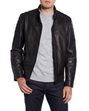 Cole Haan Leather Moto Jacket - Black