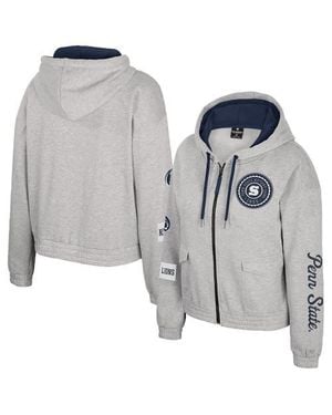 Colosseum Athletics Penn State Nittany Lions Alfie Full-Zip Hoodie Jacket - Gray