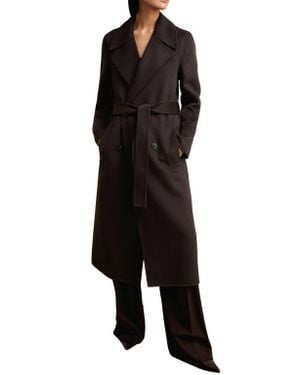 Reiss Rene Double Breasted Wool Blend Coat - Black