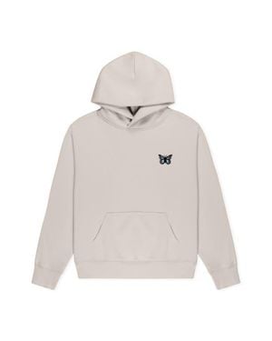 Alix Butterfly Relaxed Midweight Fleece Pullover Hoodie - White