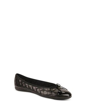 Paul Mayer Best Cap Toe Quilted Ballet Flat - Black