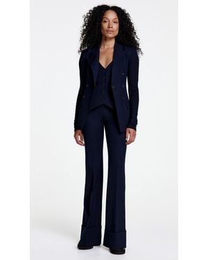 Smythe Wide Leg Cuffed Trouser - Blue