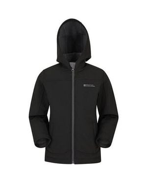 Mountain Warehouse Childrens/Kids Exodus Water Resistant Soft Shell Jacket - Black