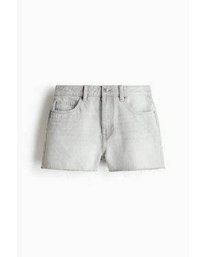 H&M Raw-Edge Denim Shorts - Gray