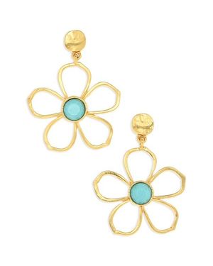 Karine Sultan Flower Drop Earrings - Metallic