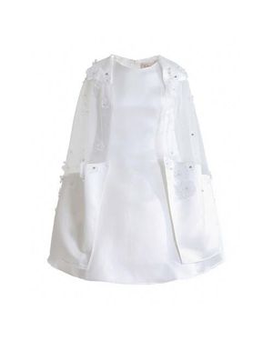 Tulle Honeybelle Floral Overlay Dress - White