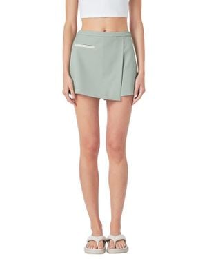 Grey Lab Asymmetric High Waist Wrap Miniskort - Blue