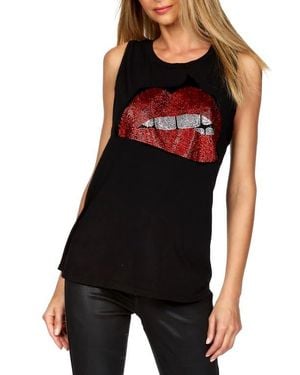 Lauren Moshi Peyton High Neck Tank - Black