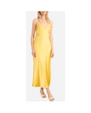 Cami NYC Carli Lace Detail Satin Slipdress - Yellow
