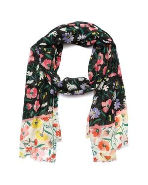 Kate Spade Spring Bouquet Oblong Scarf - Black