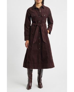 Wit & Wisdom Long Sleeve Corduroy Shirtdress - Multicolor