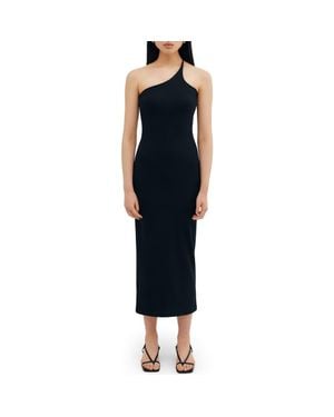 Two Lines by Marcella Bergen One-Shoulder Maxi Dress - Black