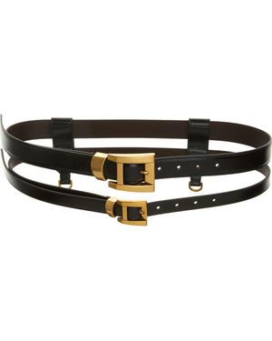 Versace Double Row Harness Belt - Black