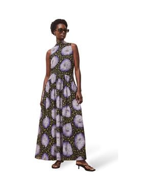 Ro&zo Print Chiffon Maxi Dress - Purple