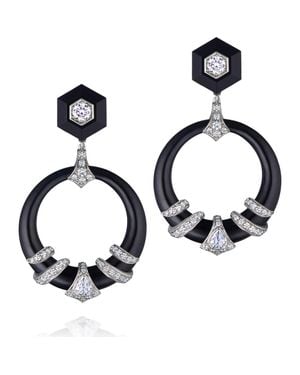 Fred Leighton Jade & Diamond Coiled Drop Earrings - Metallic