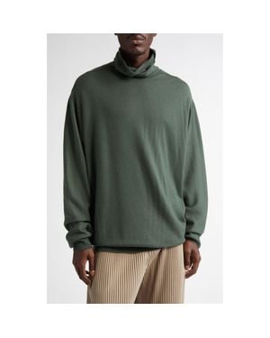 Homme Plissé Issey Miyake Smooth Wool Turtleneck Sweater - Green