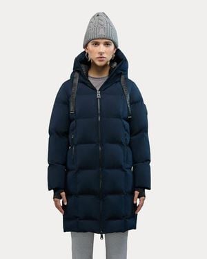 Alpenhaus Cluze Mid-Length Puffer With Square Quilting - Blue