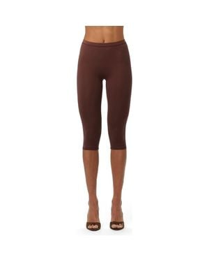 Naked Wardrobe Capri Leggings - Brown