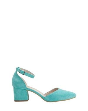 Forever & Always Shoes Marcelle Low Block Heel Pumps - Green