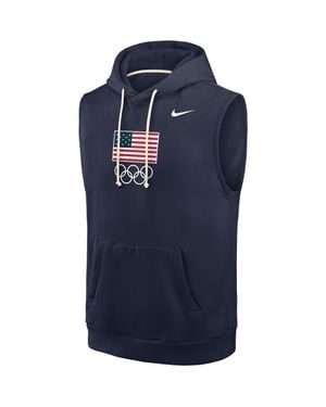 Nike Team Usa Dri-Fit Sleeveless Hoodie - Blue