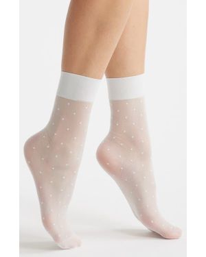 Nordstrom Everyday Sheer Dot Ankle Socks - White