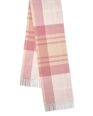 Mulberry Small Check Merino Wool Scarf - Pink