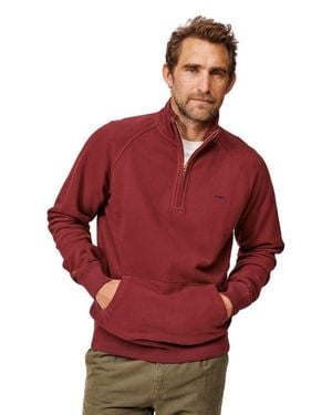 aubi Provost Zip Neck Sweatshirt - Red