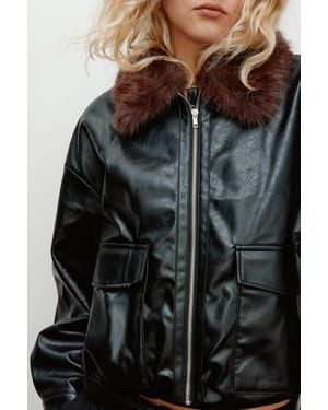H&M Fluffy-Collared Jacket - Black