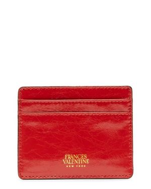 Frances Valentine Leather Card Case - Red