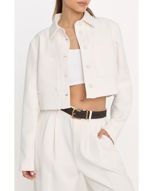 GOOD AMERICAN Luxe Crop Jacket - Natural