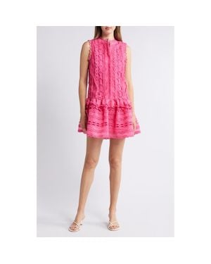 Endless Rose Sleeveless Lace A-Line Dress - Pink