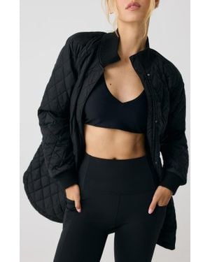Lolë Quilted Water Repellent Nylon Bomber Jacket - Black