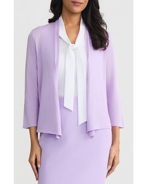 Kasper Self Edge Open Front Cardigan - Purple