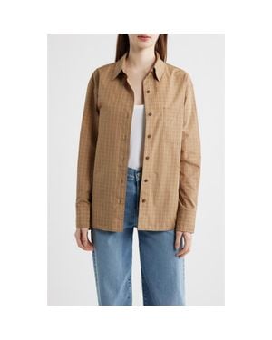 Rag & Bone Connie Plaid Button-Up Shirt - Natural